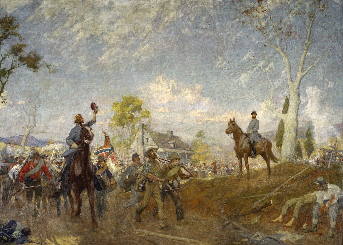 Artist Charles Hoffbauer's epic mural depicts Confederate General Thomas J. "Stonewall" Jackson and his troops marching 650 miles to the north through the Shenandoah Valley in 1862.