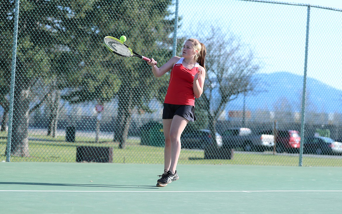 Adrian Doty eyes a return shot on Wednesday.