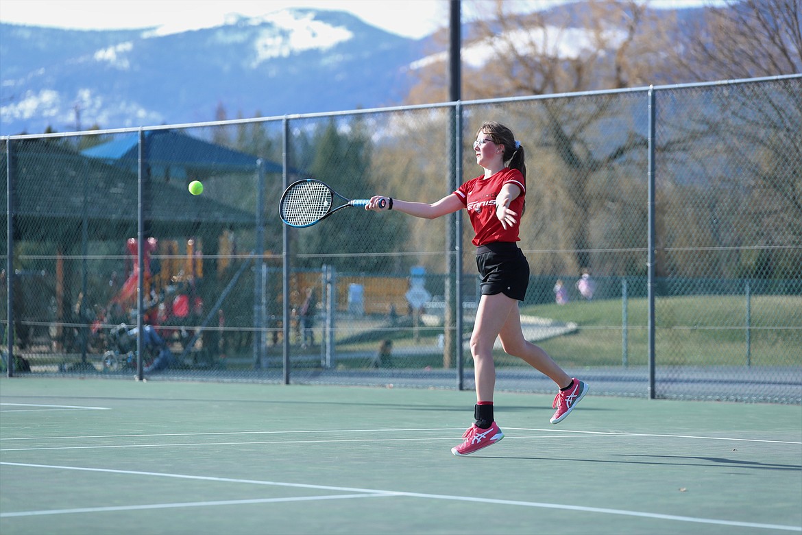 Denali Terry elevates to hit a forehand on Wednesday.
