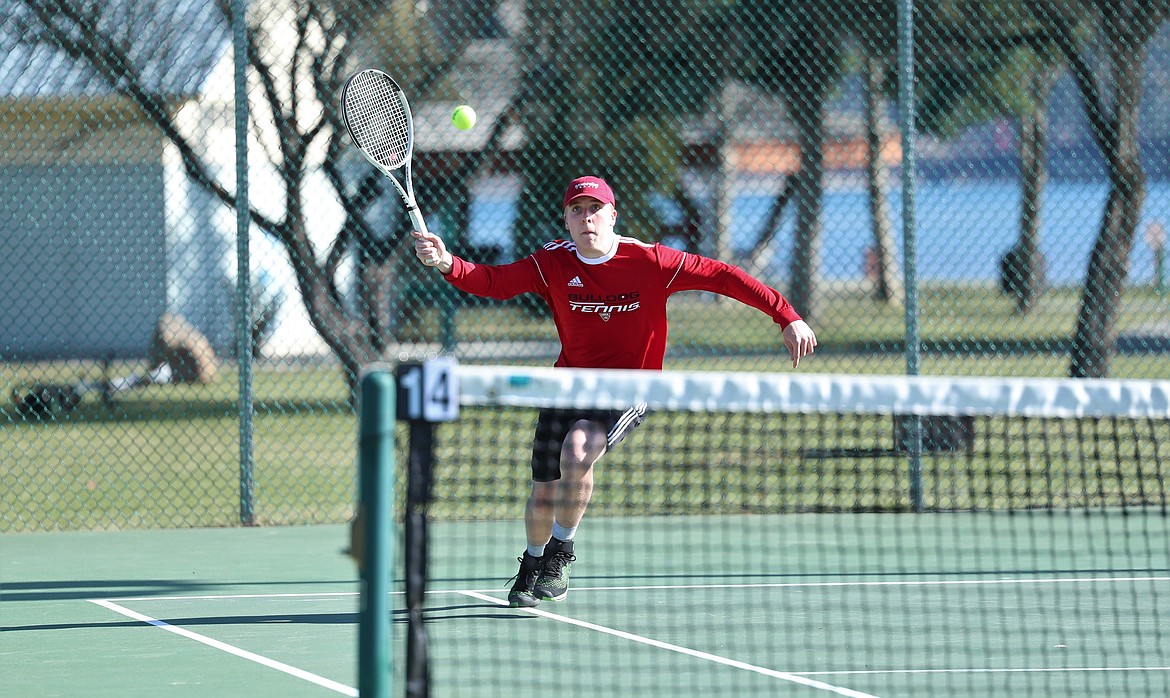 Josh Jessen eyes a return shot on Wednesday.