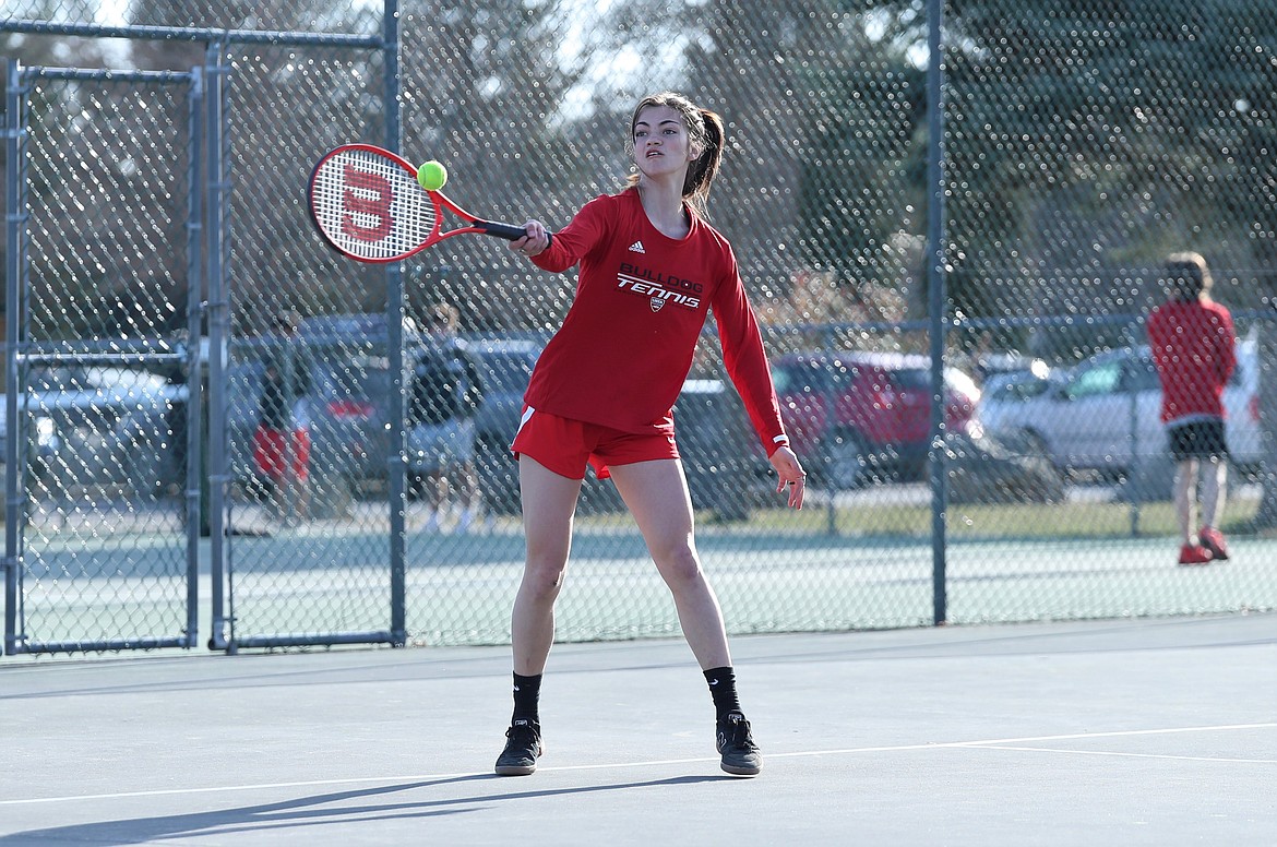Kailee McNamee hits a forehand on Wednesday.