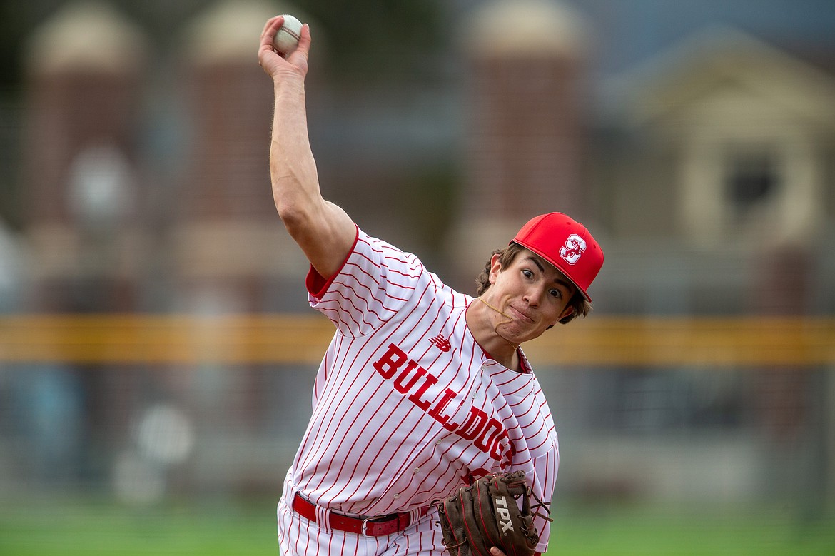 Auggie Lehman pitches on Thursday.