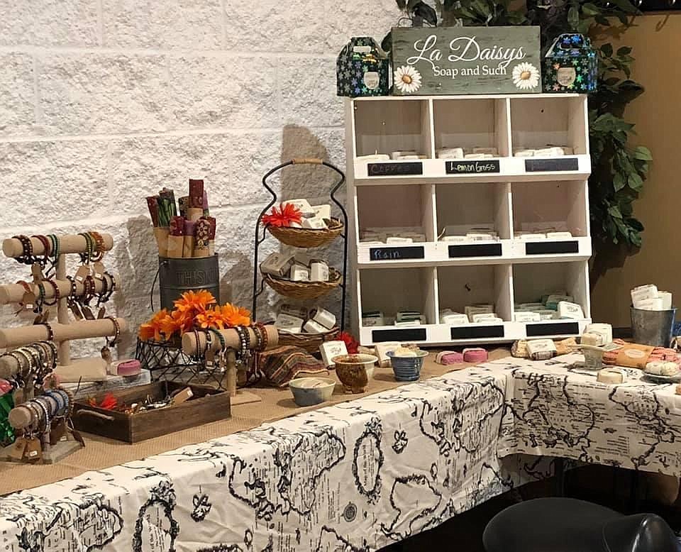 Handmade soaps are displayed at one of the previous craft fairs.