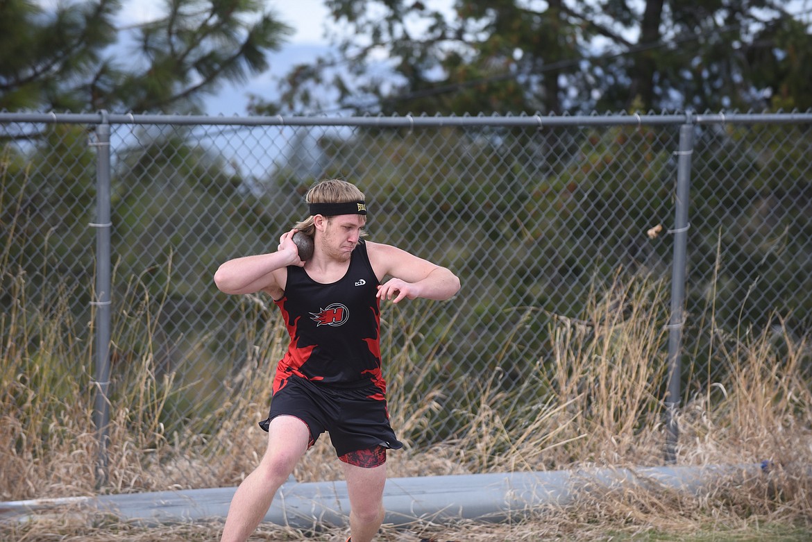 Hot Springs Jesse Uski competed in the shot put and discus Saturday at the Bigfork Invitational. (Scott Shindledecker/Valley Press)