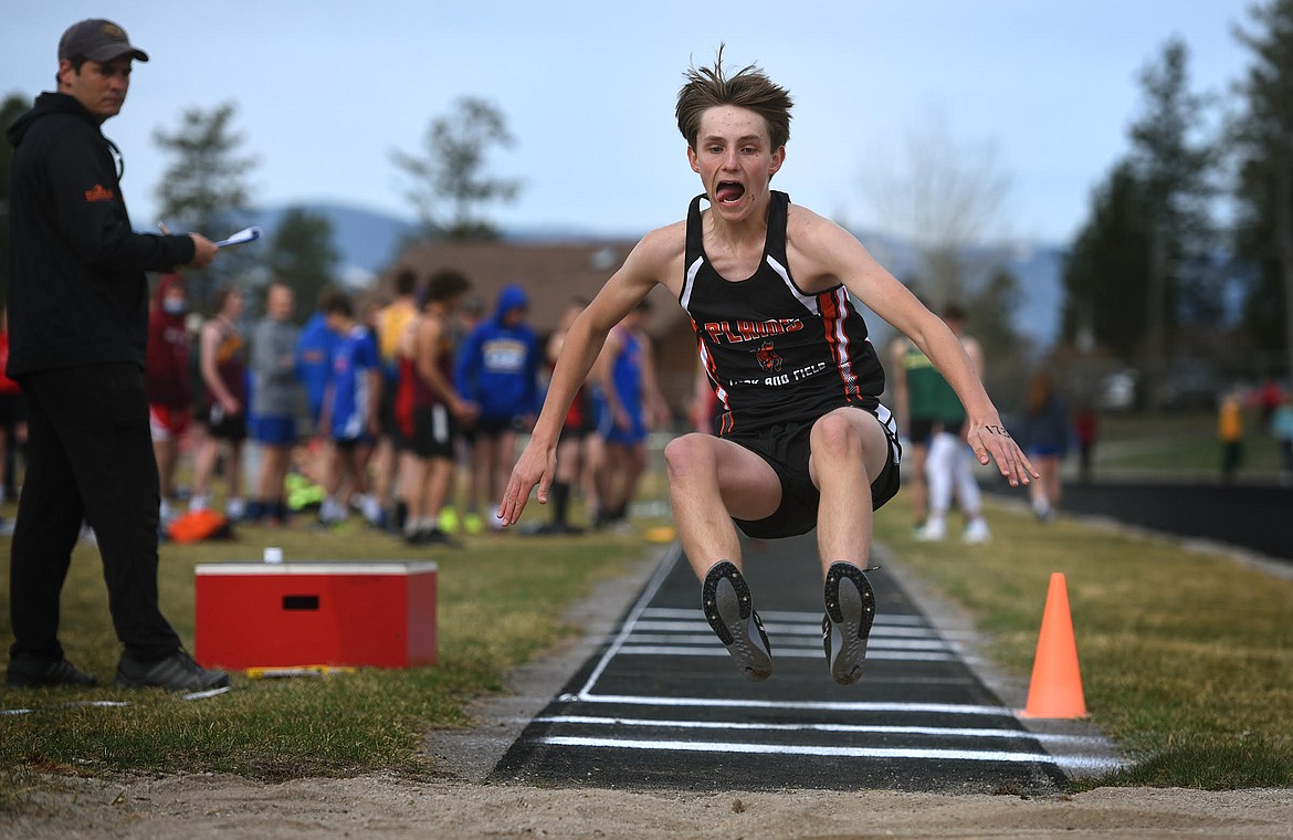 Plains long jumper Joseph Martin competed at the Bigfork Invitational Saturday. (Jeremy Weber/Valley Press)