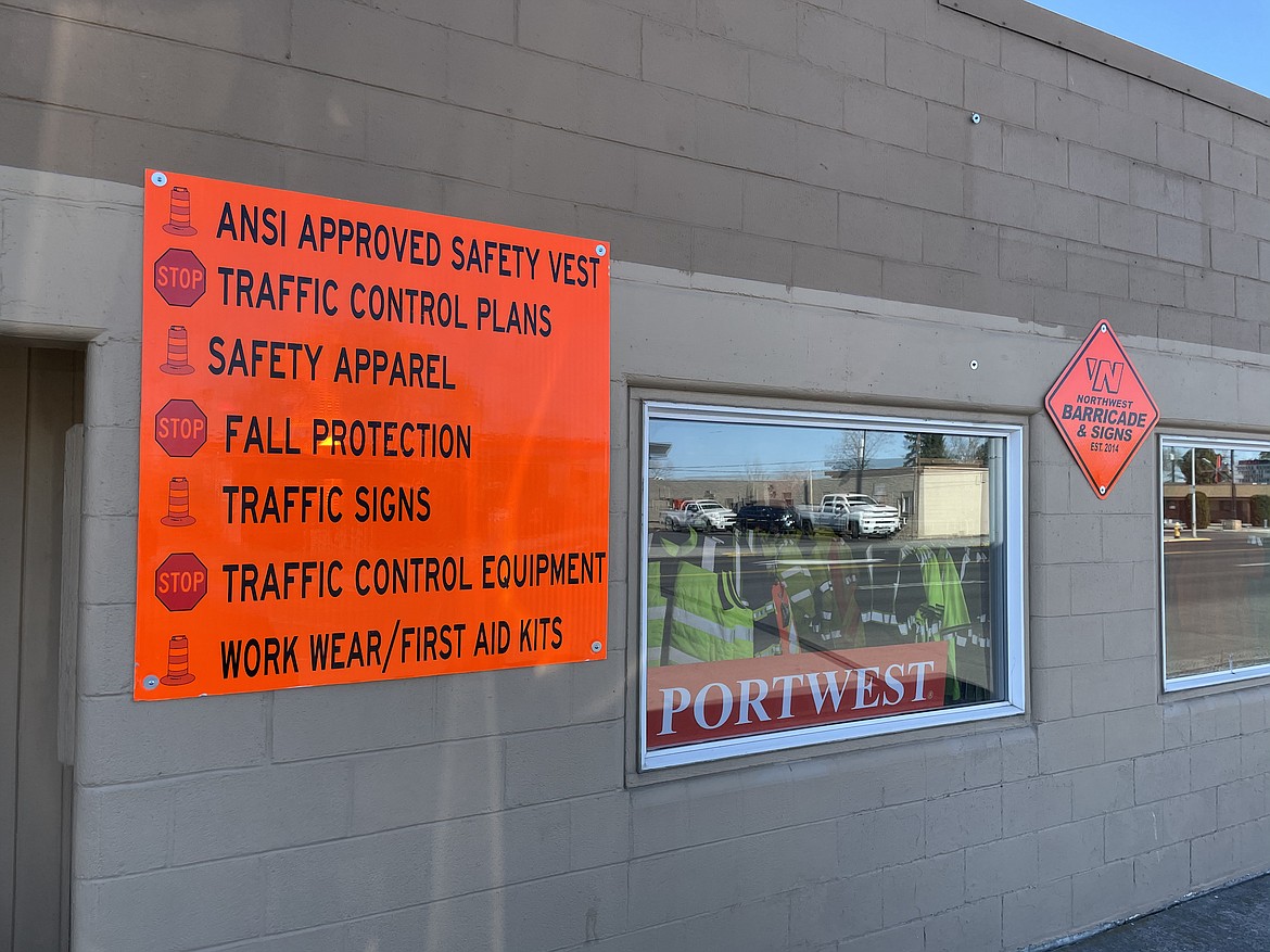 Northwest Barricade and Signs at 717 W. Broadway in Moses Lake. The company, with locations in Burien, Everett and Wenatchee, opened its Moses Lake location in March, and sells safety clothes, equipment, organizes traffic planning for construction sites, and rents an array of traffic signs and other barricades like cones and barrels.