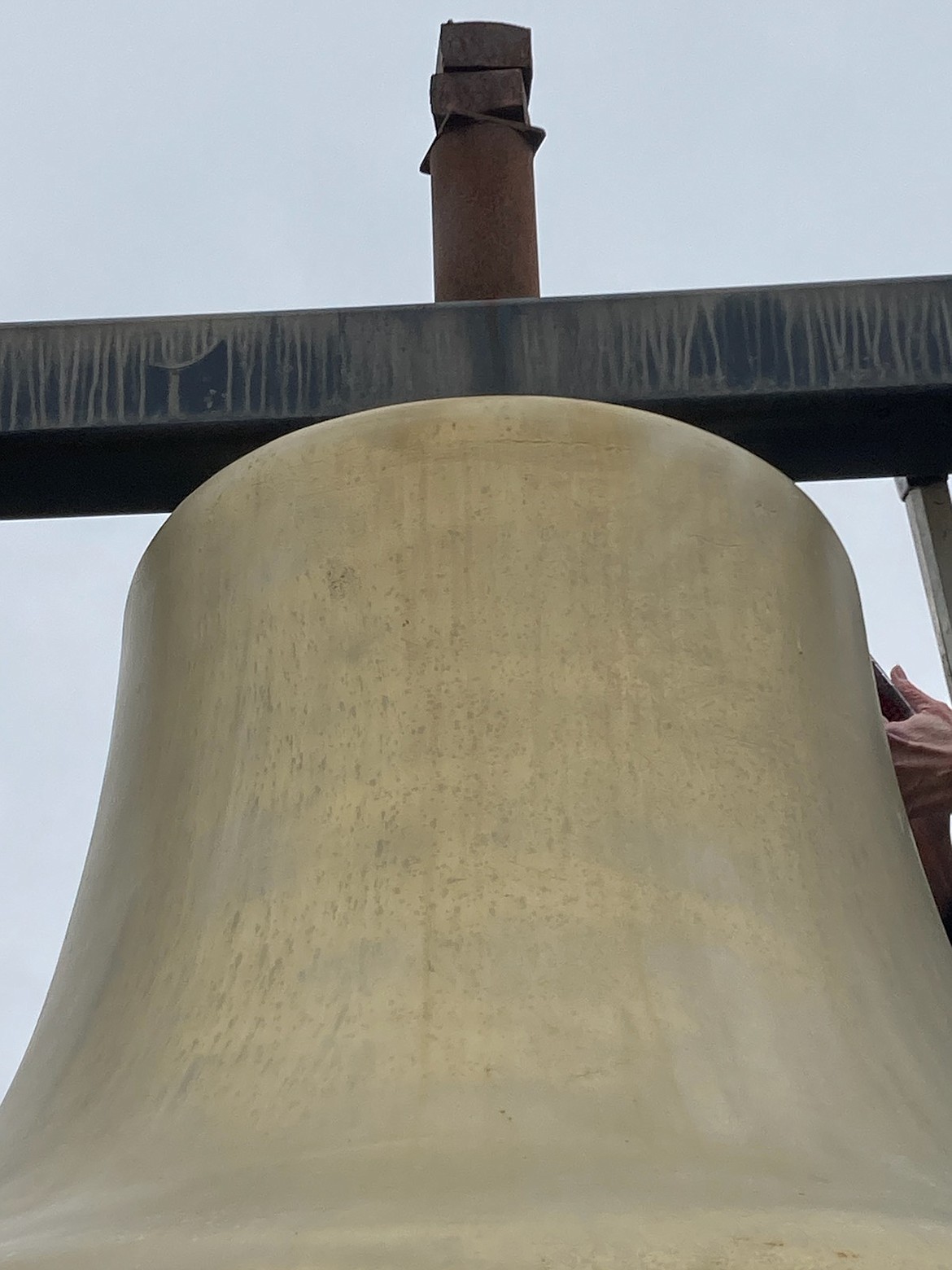 A closeup of the old Sandpoint City Hall bell.