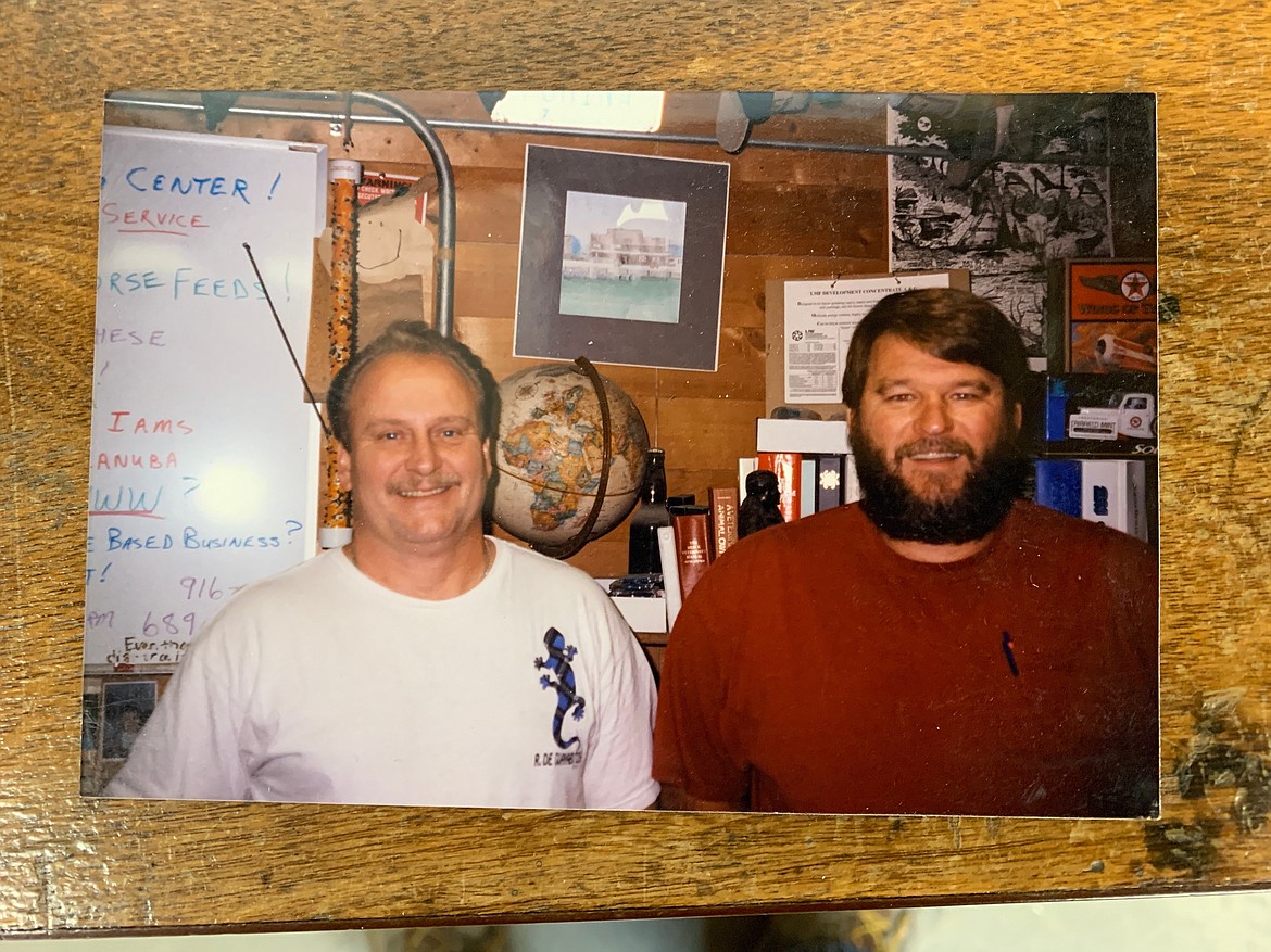 LaDelle Reynolds, left, and Mike Davis, right, pictured in the North Valley Ag Center when it first opened in the 1980s (courtesy photos).