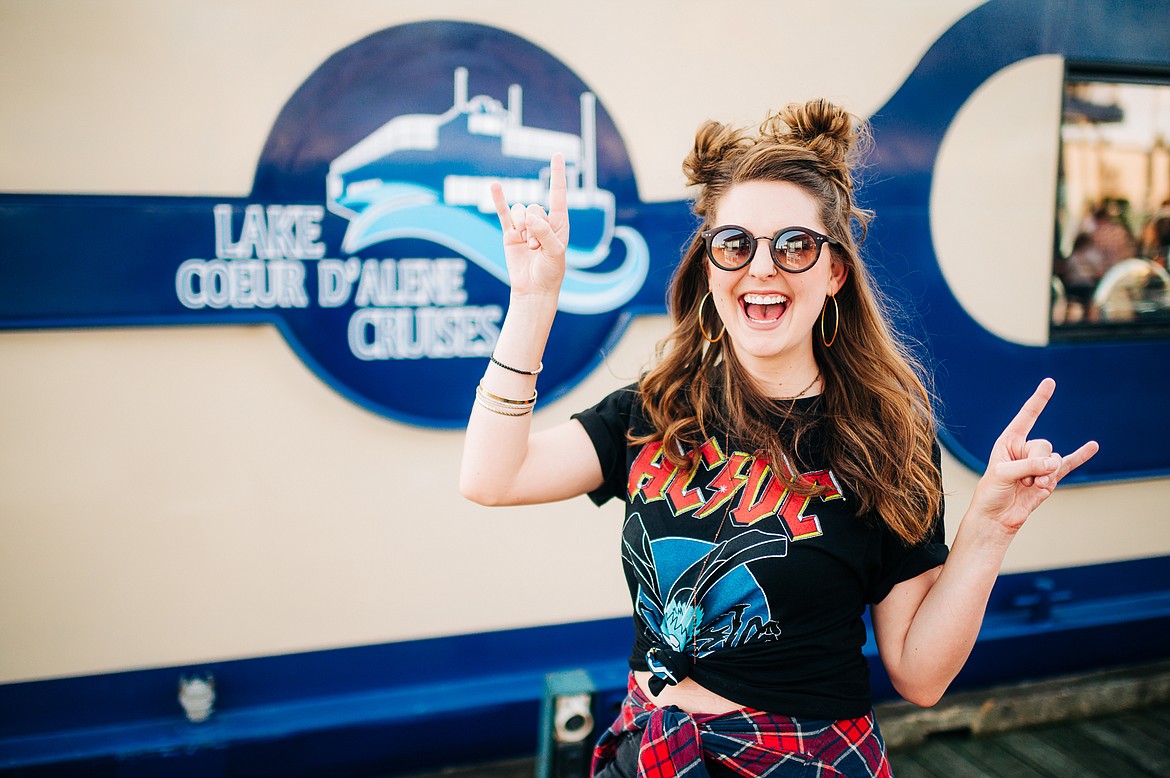 Hagadone Marine Group marketing director Cally King wears her rockin' best during a 2019 Bands on Boats concert featuring Hells Belle's, an all-female AC/DC tribute band. Bands on Boats returns to Lake Coeur d'Alene this summer with the Kelly Hughes Band opening the series July 2.