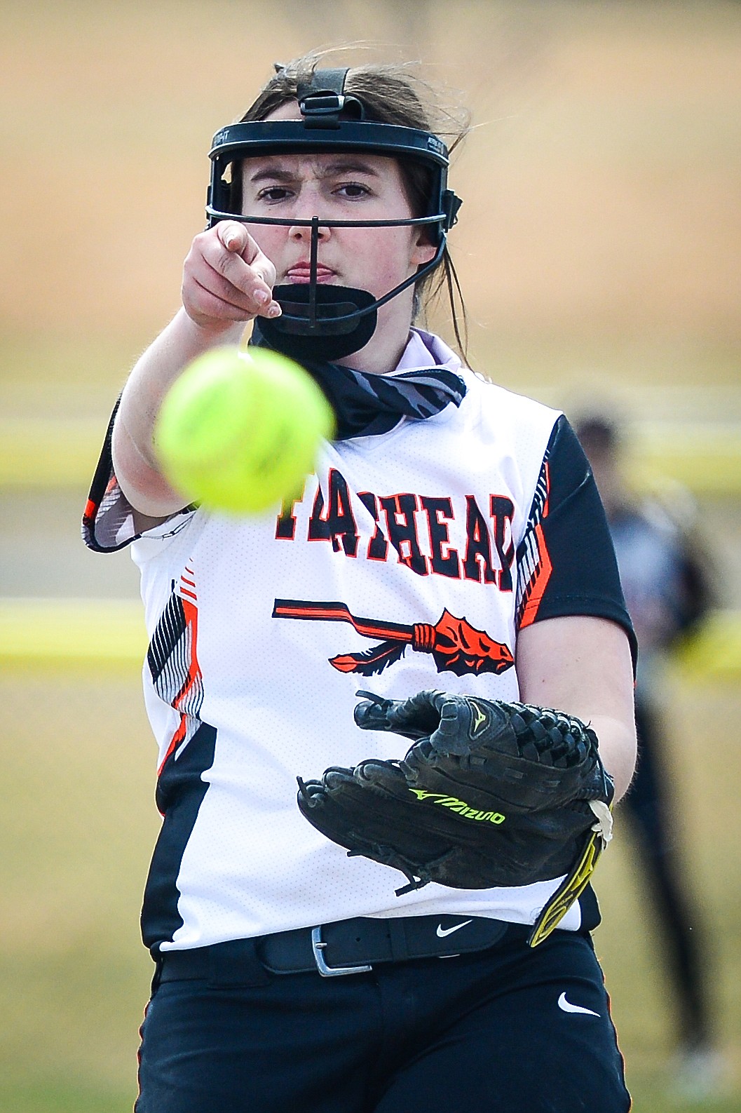 Flathead pitcher Ilyssa Centner (4) fires a pitch against Great Falls at Kidsports Complex on Friday. (Casey Kreider/Daily Inter Lake)