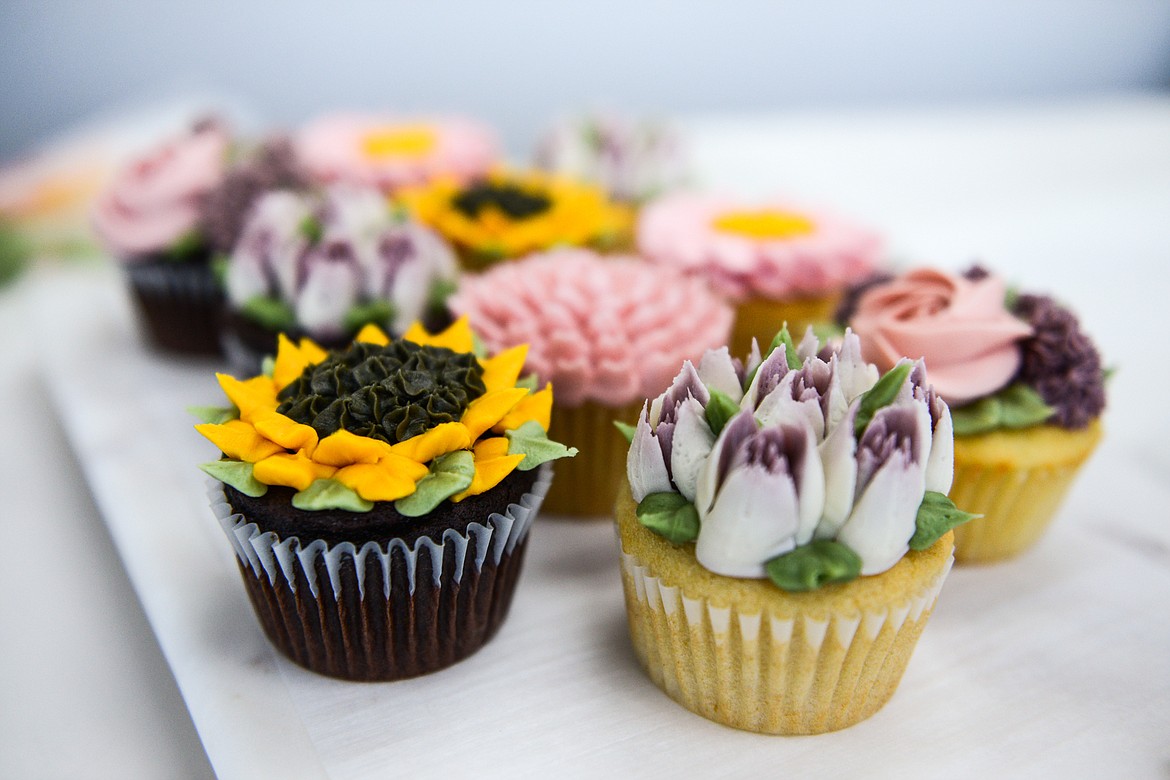 Cupcakes on display at Sugar Happy Cupcakes in Evergreen on Friday, April 9. (Casey Kreider/Daily Inter Lake)