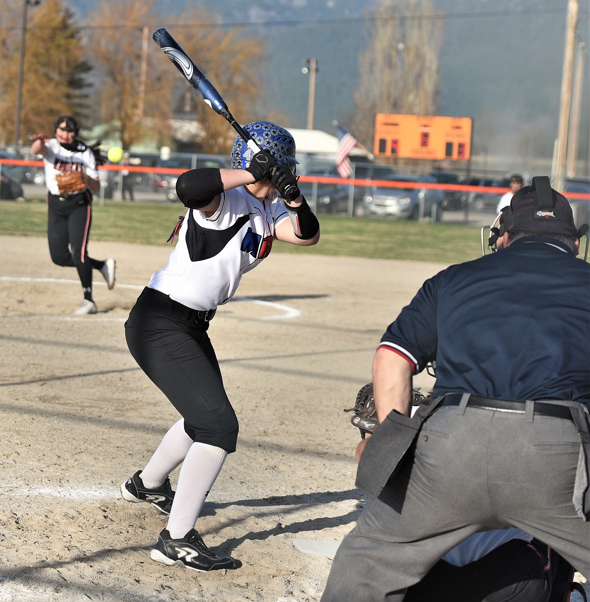 Ronan starter Macao Jackson pitches to Mission-Arlee-Charlo outfielder Izzy Evans. (Scot Heisel/Lake County Leader)