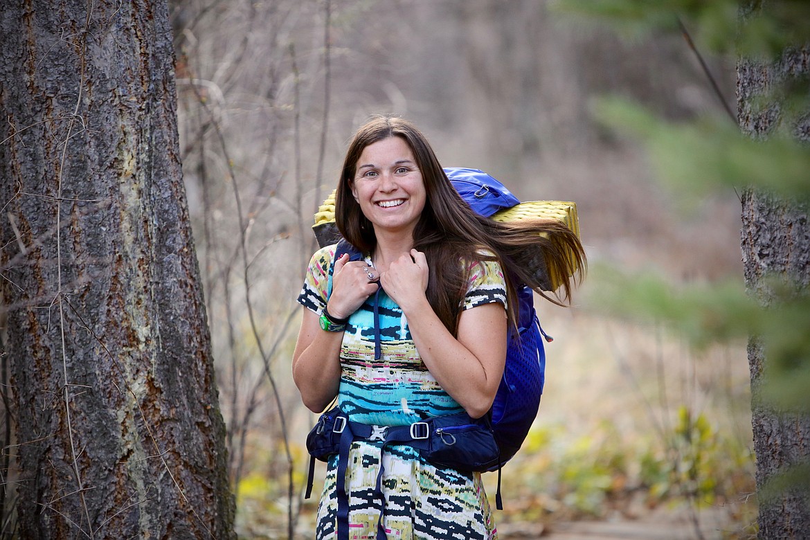 Shayla Paradeis is pictured on a path near her Columbia Falls home on Wednesday, April 14. (Mackenzie Reiss/Daily Inter Lake)