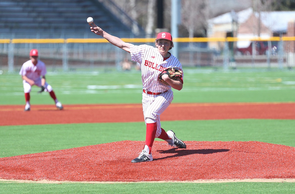 Zeke Roop pitches on Saturday.