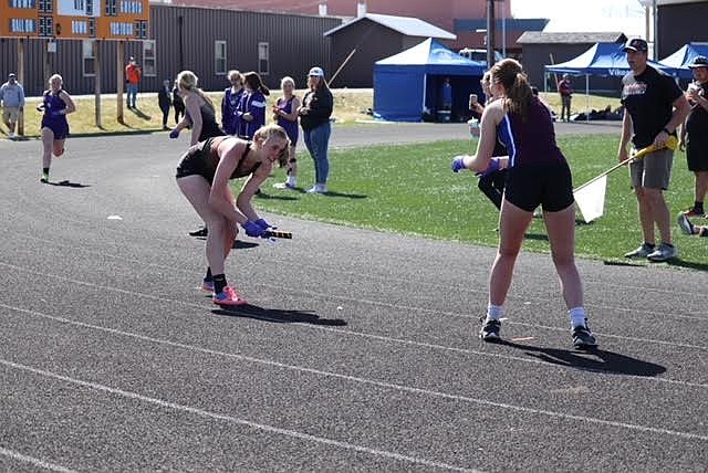 A Clark Fork relay team competes in a fun event where competitors wore masks and gloves in response to the coronavirus pandemic. (Photo courtesy Kami Milender)