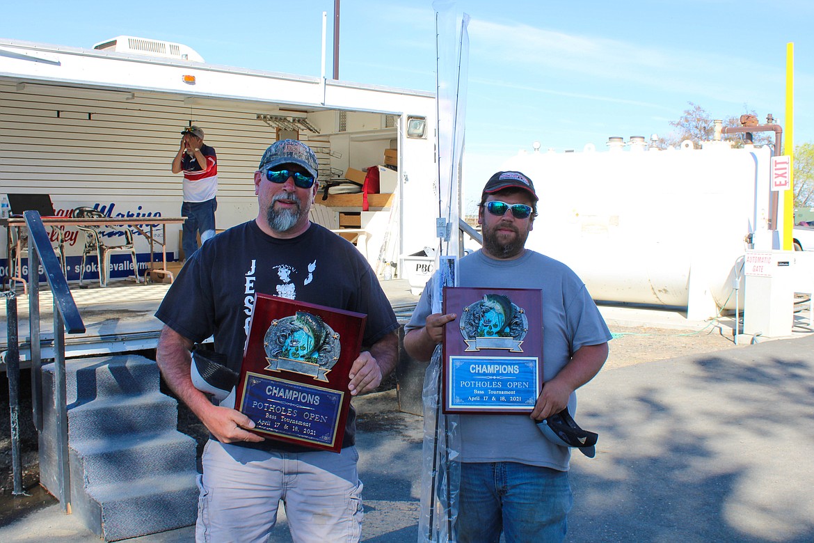 Lee Sims (left) and Ben Sims (right) took home the first place prizes at the 41st Potholes Open on Sunday.