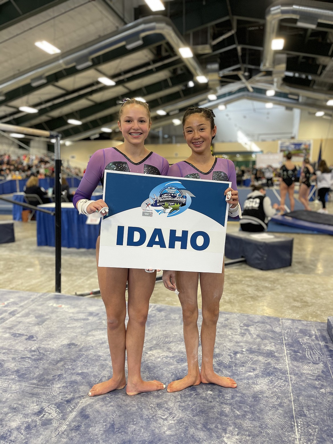 Courtesy photo
Avant Coeur Gymnastics Level 10s at the Region 2 championships in Helena, Mont. From left are Madalyn McCormick and Maiya Terry.