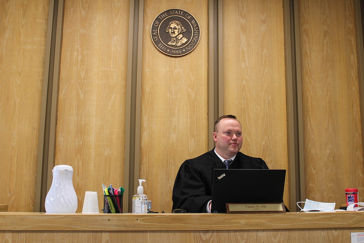 Judge Tyson Hill at the Grant County District Court on Tuesday.