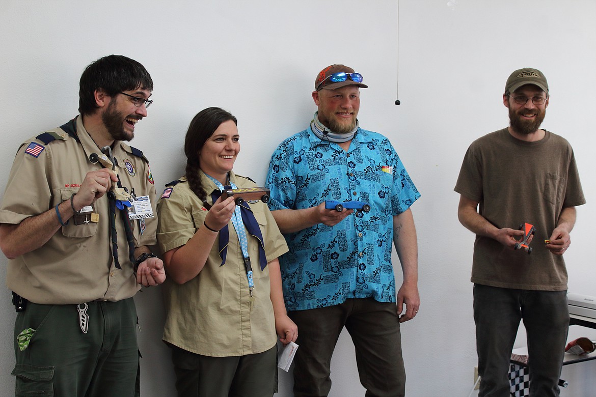 Scoutmasters accepting their awards