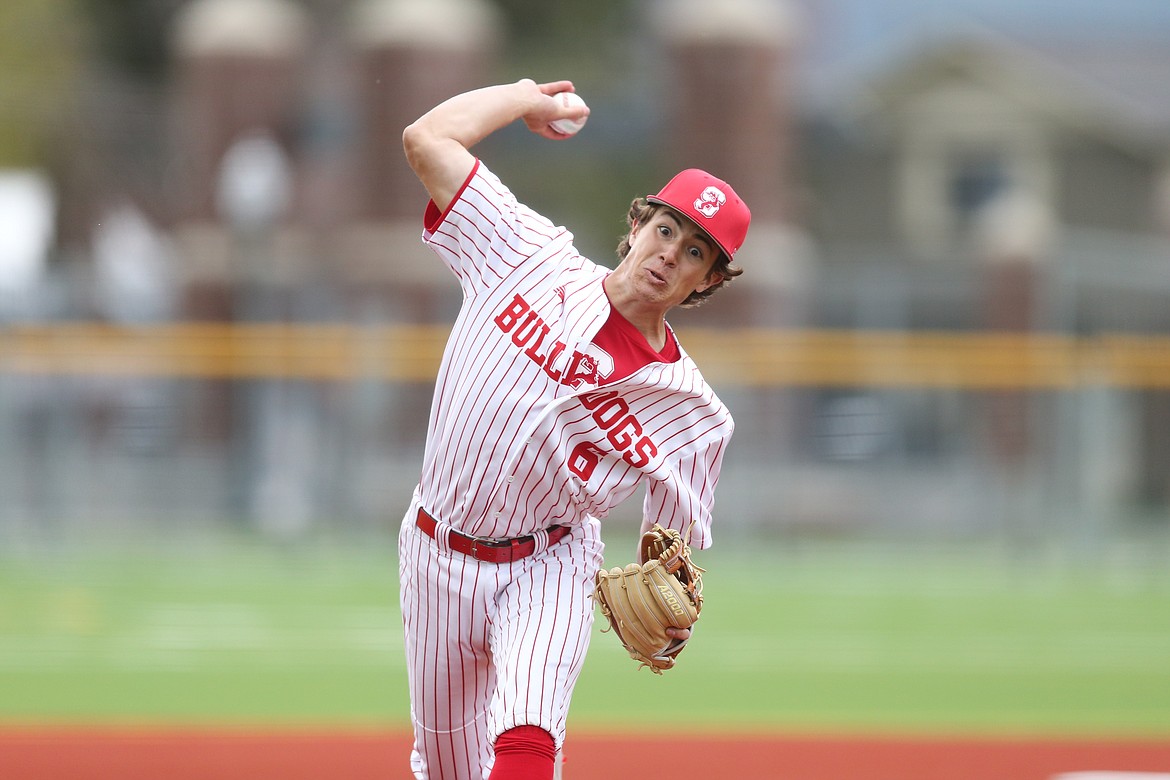 Auggie Lehman pitches during the second game on Thursday.