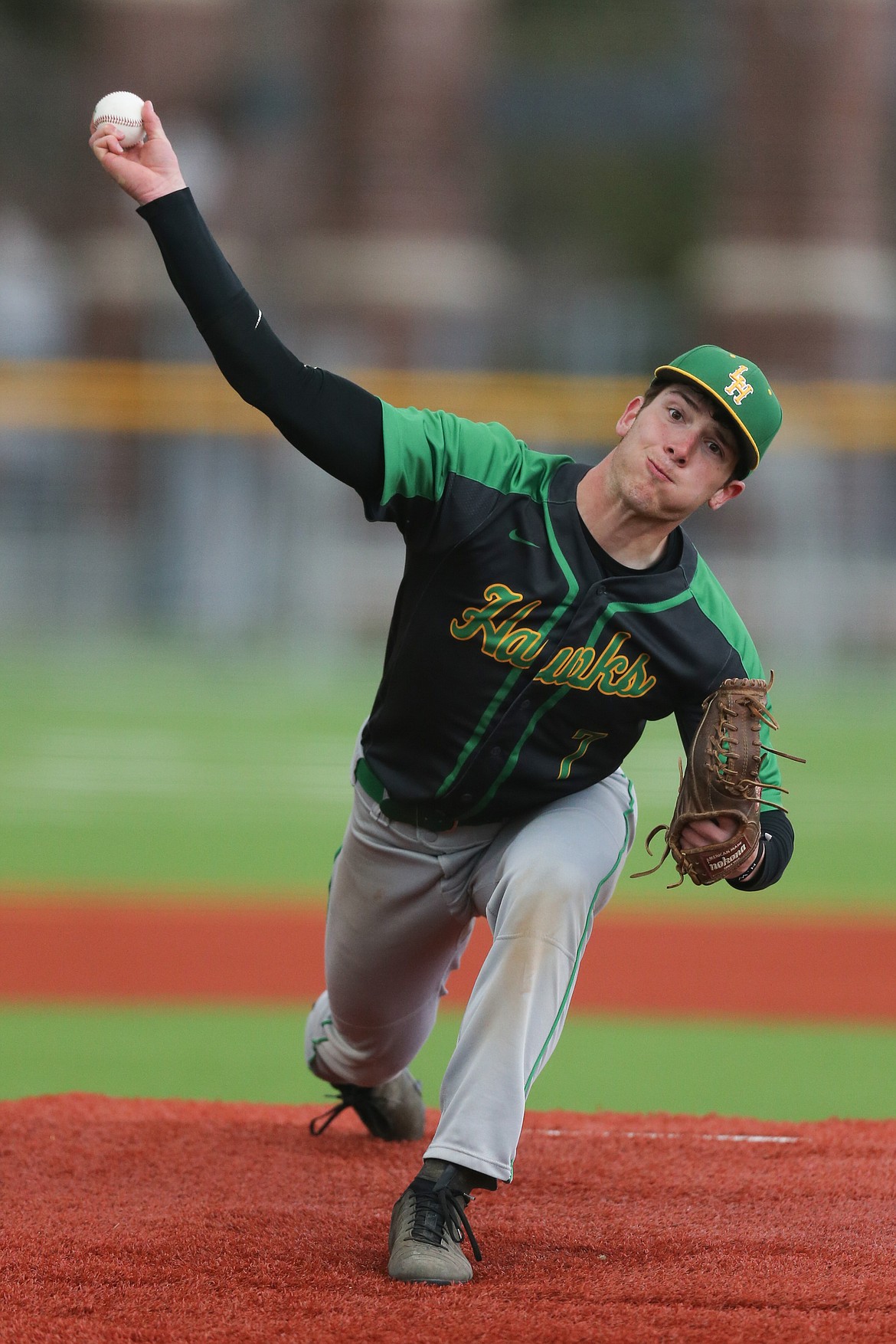 Photo by JASON DUCHOW PHOTOGRAPHY
Lakeland's Cole Strietzel throws a pitch during the second game of Thursday's doubleheader against Sandpoint at War Memorial Field.