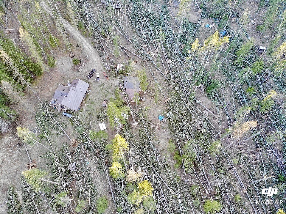 Aerial drone photos show the scale of recent wind destruction.
