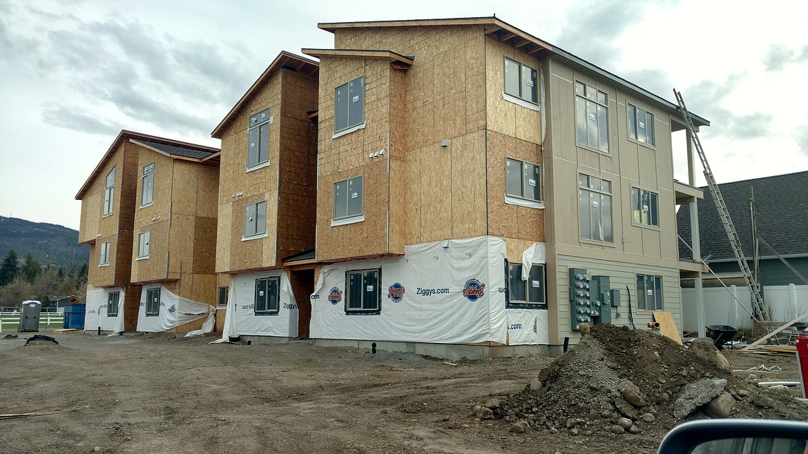An apartment complex under construction in the 700 block of Second Avenue in Post Falls. (DEVIN WEEKS/Press)