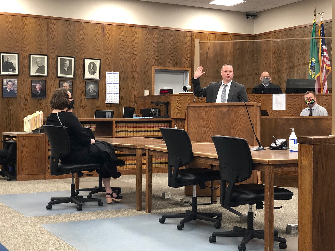 New Grant County Superior Court Judge Tyson Hill was sworn in Friday.