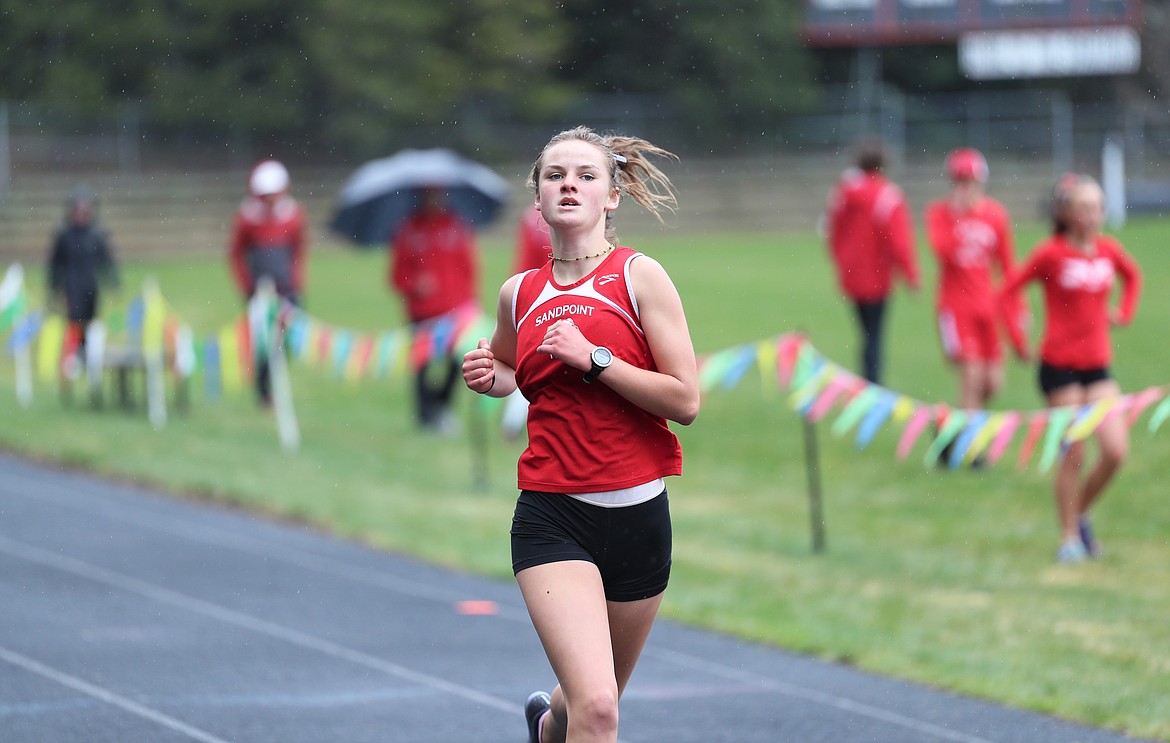 Katelyn Greenway runs in the 400 on Saturday.