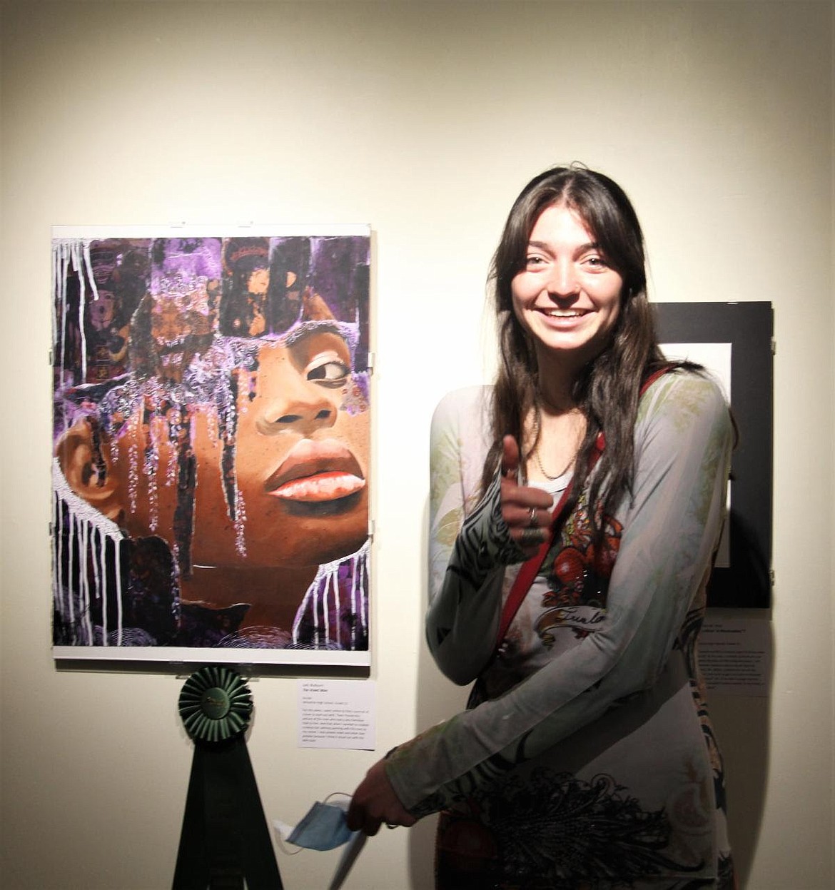 Whitefish High School student Jadi Walburn received the Hockaday's Curator's Choice Award for the New Artists 2021 High School Art exhibition for her 2D painting, "The Violet Man."