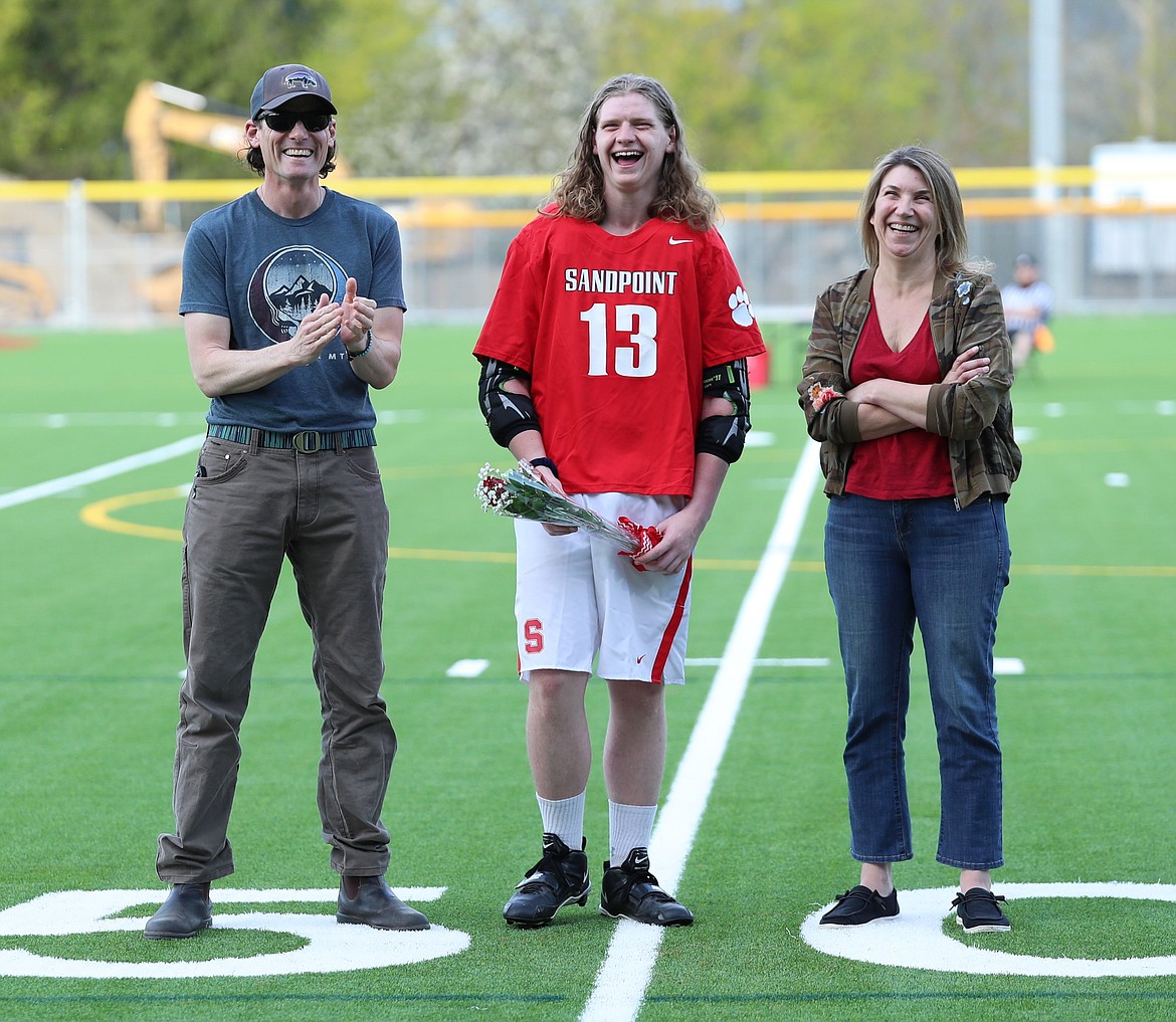 Ethan Loper celebrates Senior Night.