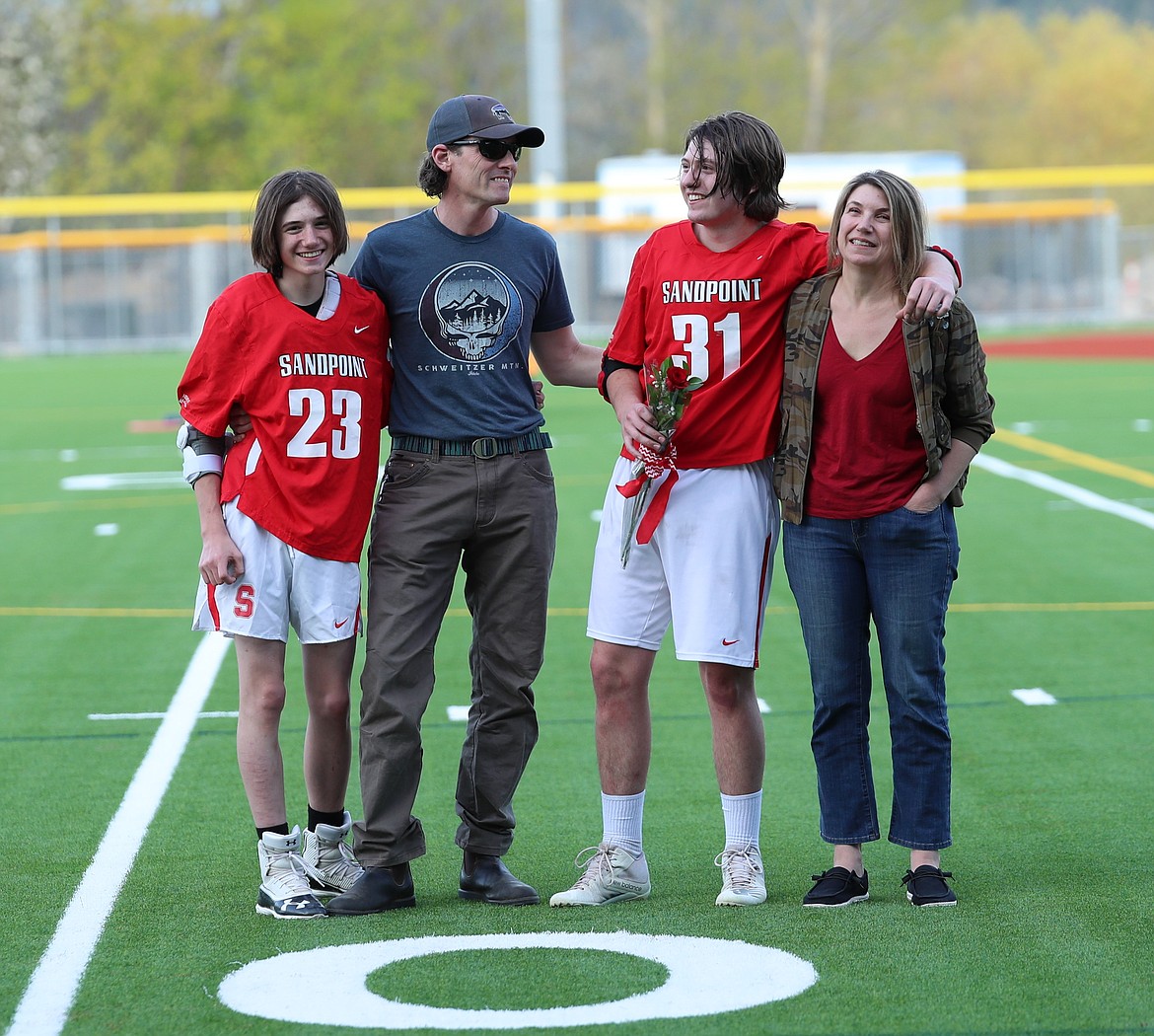 Wyatt Waud celebrates Senior Night.