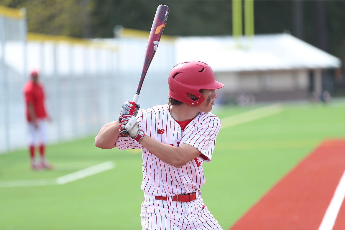 Auggie Lehman stares down a pitch on Thursday.