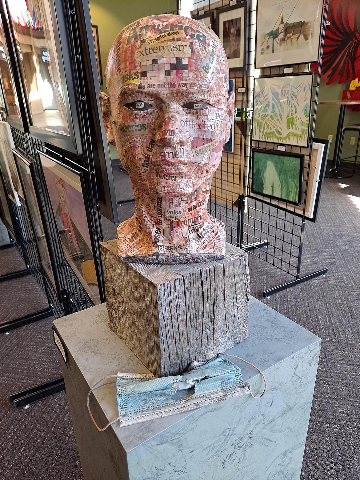 "Hindsight is 2020" by North Idaho College Aspiring Artists Club President Robert Perry is one of the pieces on display in the "Art in Full Bloom" show that runs through May 5.