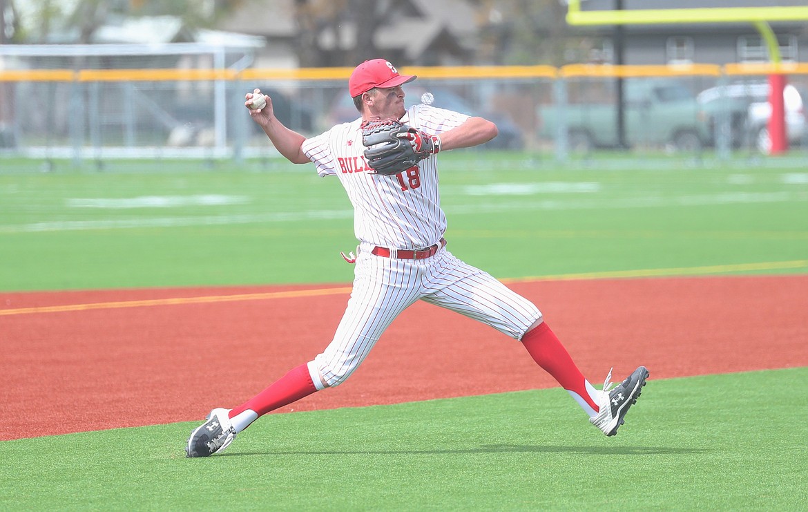 Evan Williams makes a throw to first base on Thursday.