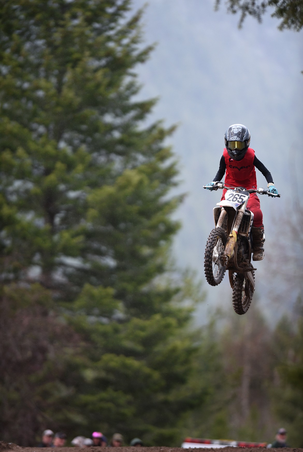 Cole Trenkle flies through the air Saturday during the Hungry Horse motocross races. (Jeremy Weber/Daily Inter Lake)
