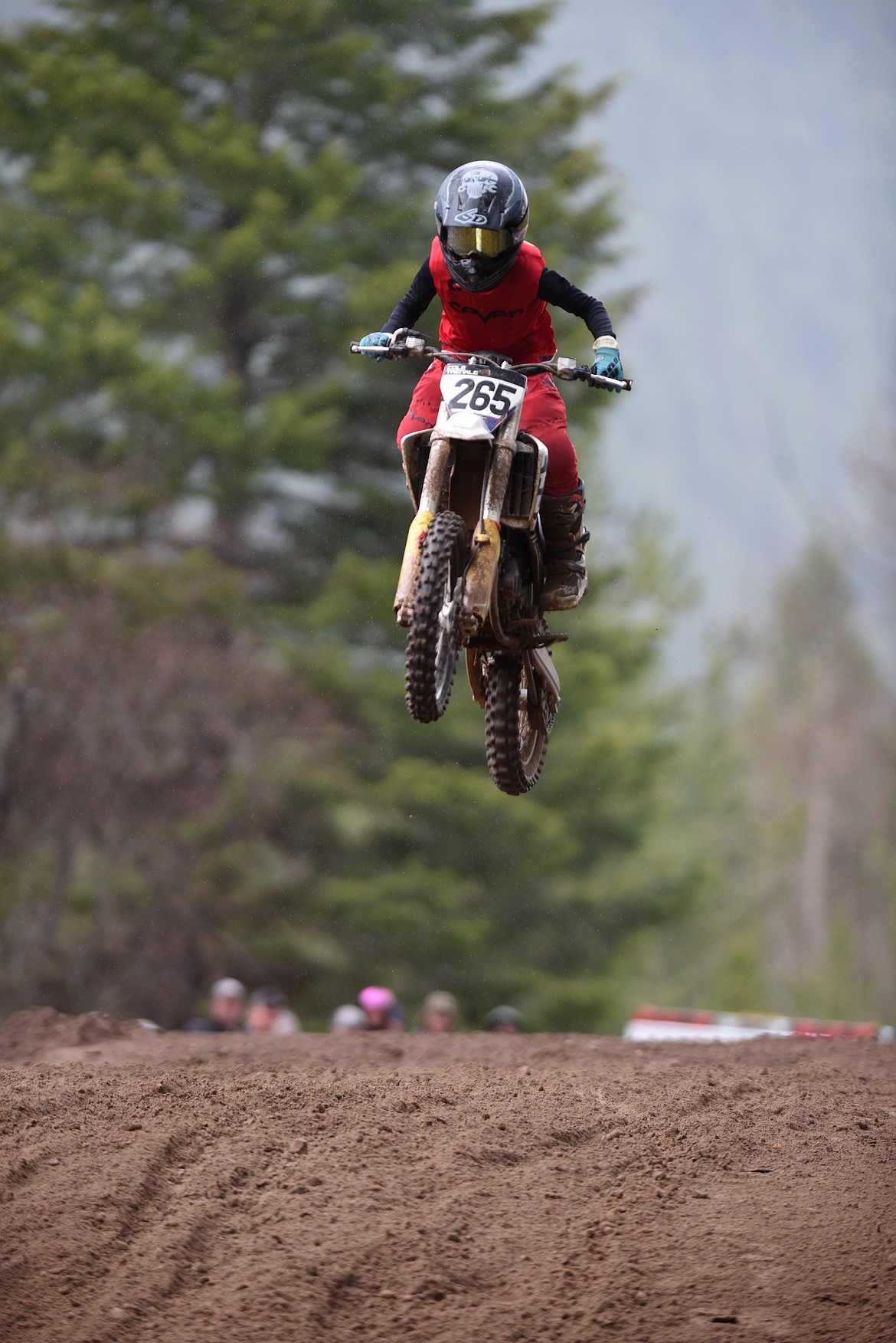Cole Trenkle flies through the air Saturday during the Hungry Horse motocross races. (Jeremy Weber/Daily Inter Lake)
