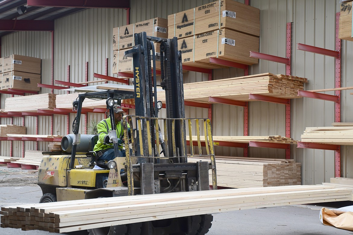 Wood products appear plentiful at Western Building Center in Columbia Falls, despite supply chain disruptions that are causing shortages and driving up the cost of lumber.