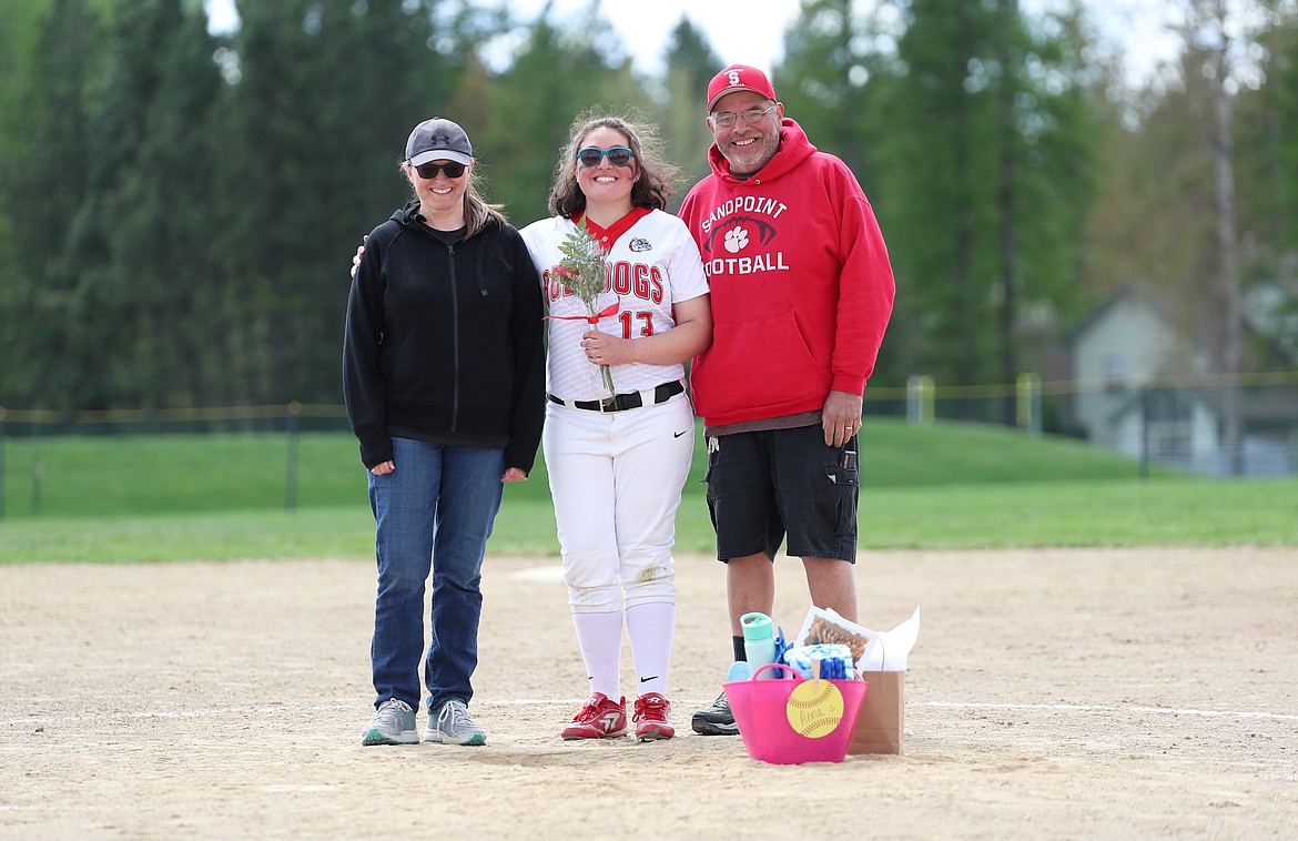 AnnaMarie Gonzalez celebrates Senior Night with her family.