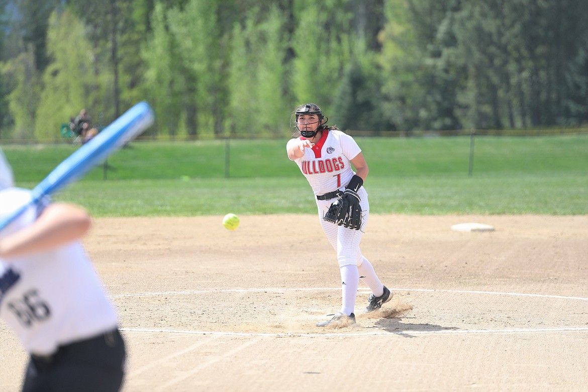 Cresanna Authier winds up to pitch on Saturday.