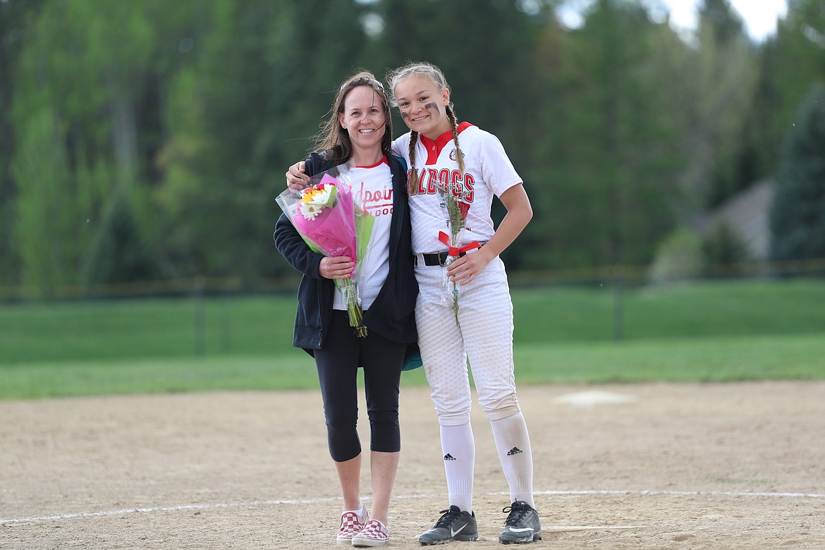 Lily Gammon celebrates Senior Night with her family.