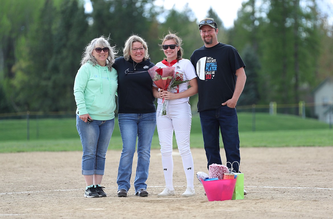 Madi Garman celebrates Senior Night with her family.