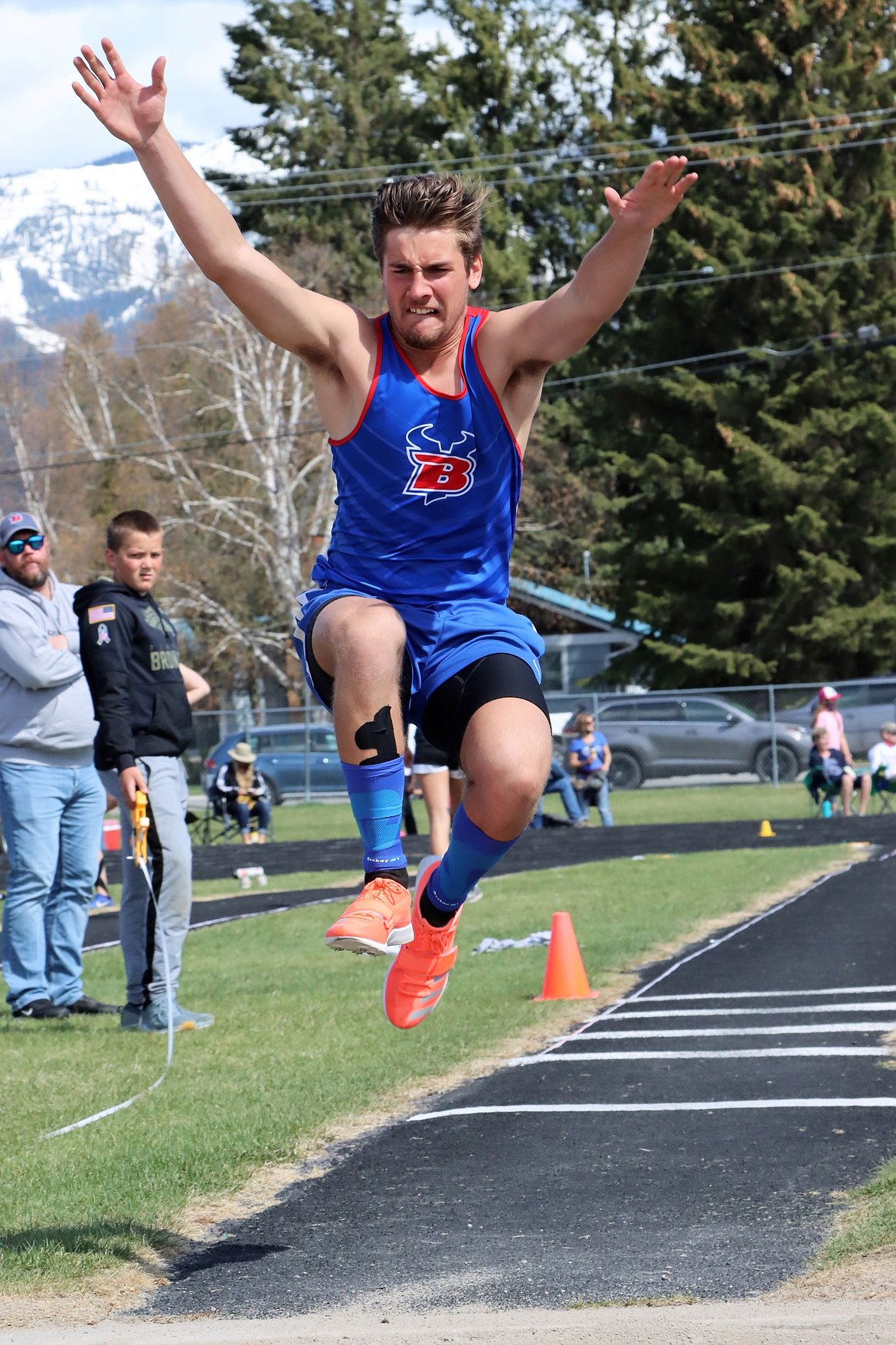 Cormac Benn sends it in the long jump at the Whitefish ARM meet on Saturday.
Courtesy Greg Nelson