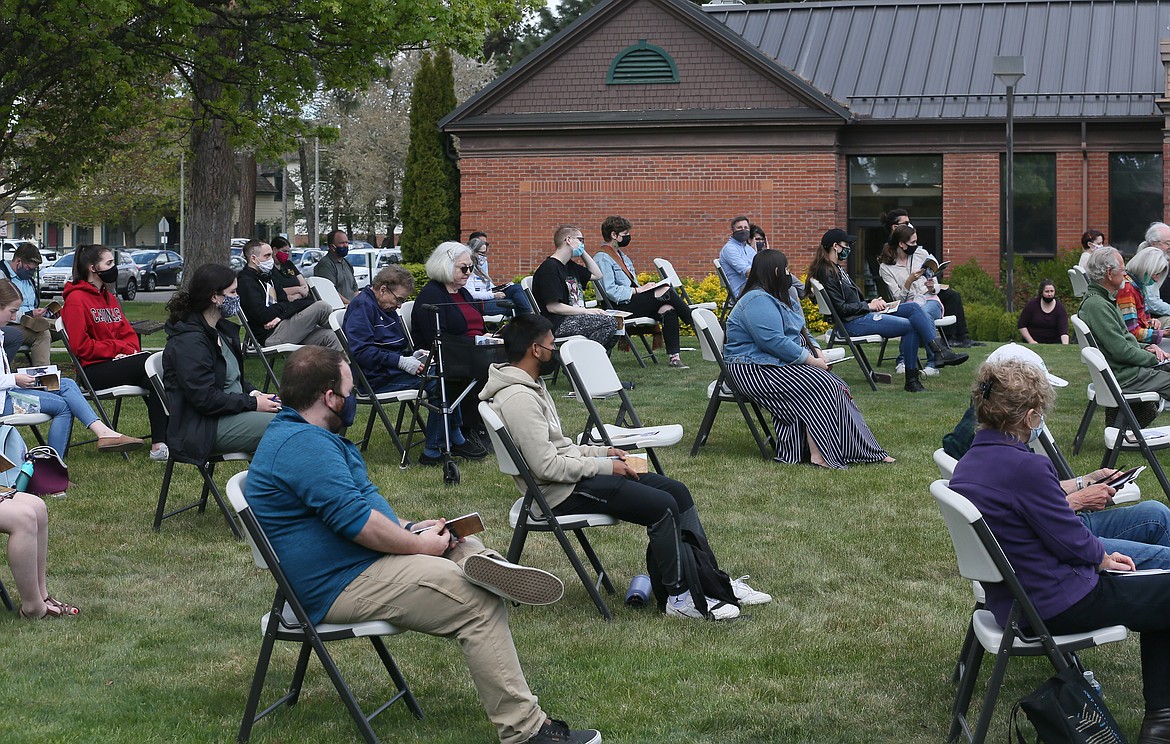 Roughly 50 students, community members, poets, writers and more gathered on the lawn at North Idaho College on Tuesday to celebrate the launch of the 35th edition of the Trestle Creek Review.