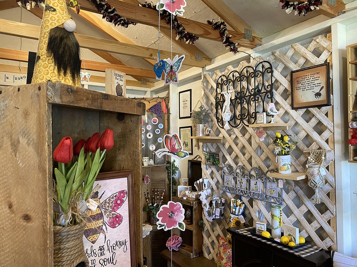 Inside of Rebecca Martin's 'She Shed' is an assortment of handicrafts, magnets, wall decor, and seasonal gifts. (MADISON HARDY/Press)