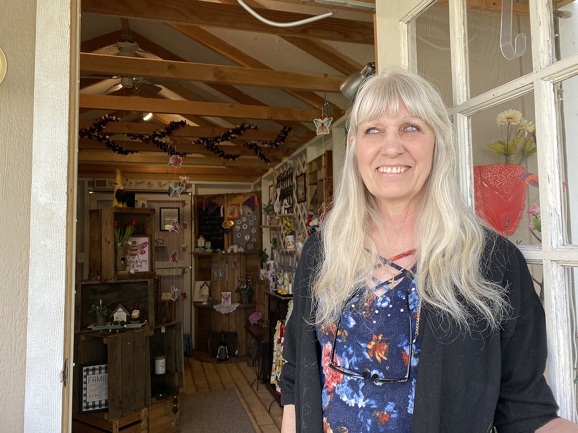 Rebecca Martin, owner of Handmade in Idaho - a handicraft business - hopes to save her 'She Shed' a small structure that sits next to her Post Falls home. (Madison Hardy/Press)