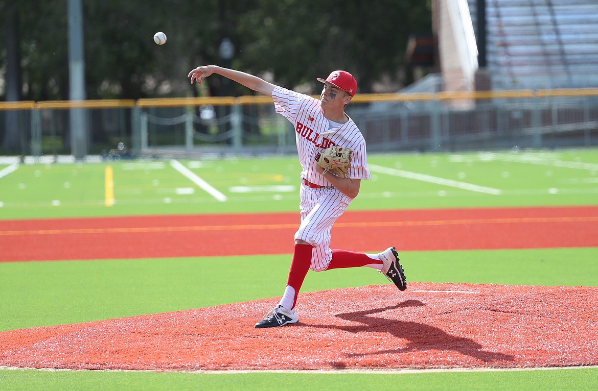 Kody MacDonald pitches on Tuesday.