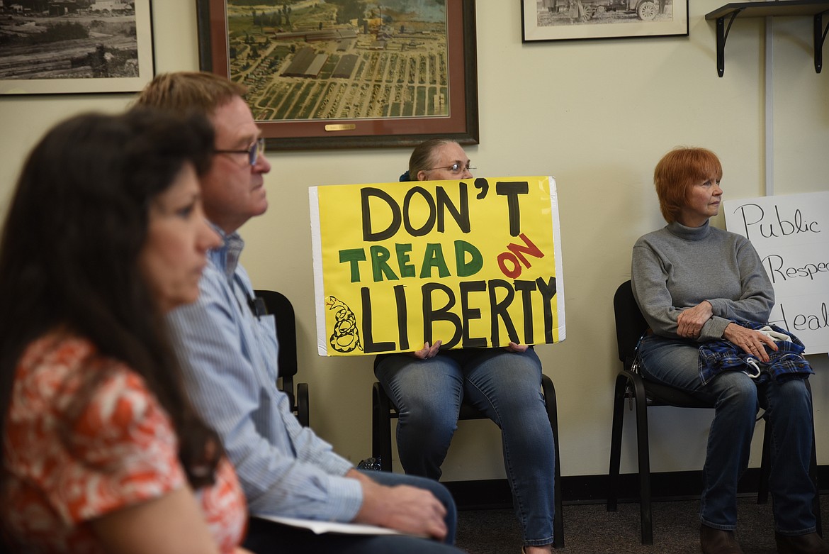Catherine and Ed Kahle appear before the Lincoln County Board of Commissioners on May 5, 2021. (Derrick Perkins/The Western News)