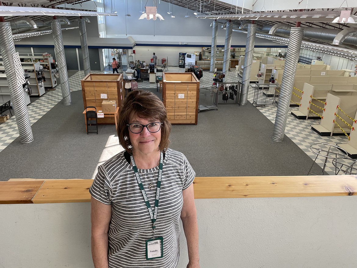 Sally Keller, manager of the Tri-State Outfitters in Moses Lake for the last 27 years, stands in the loft that used to hold homebrew supplies over what remains of the merchandise in her store. Tri-State is closing on Wednesday after more than 40 years — 27 of them at its current location — in Moses Lake.