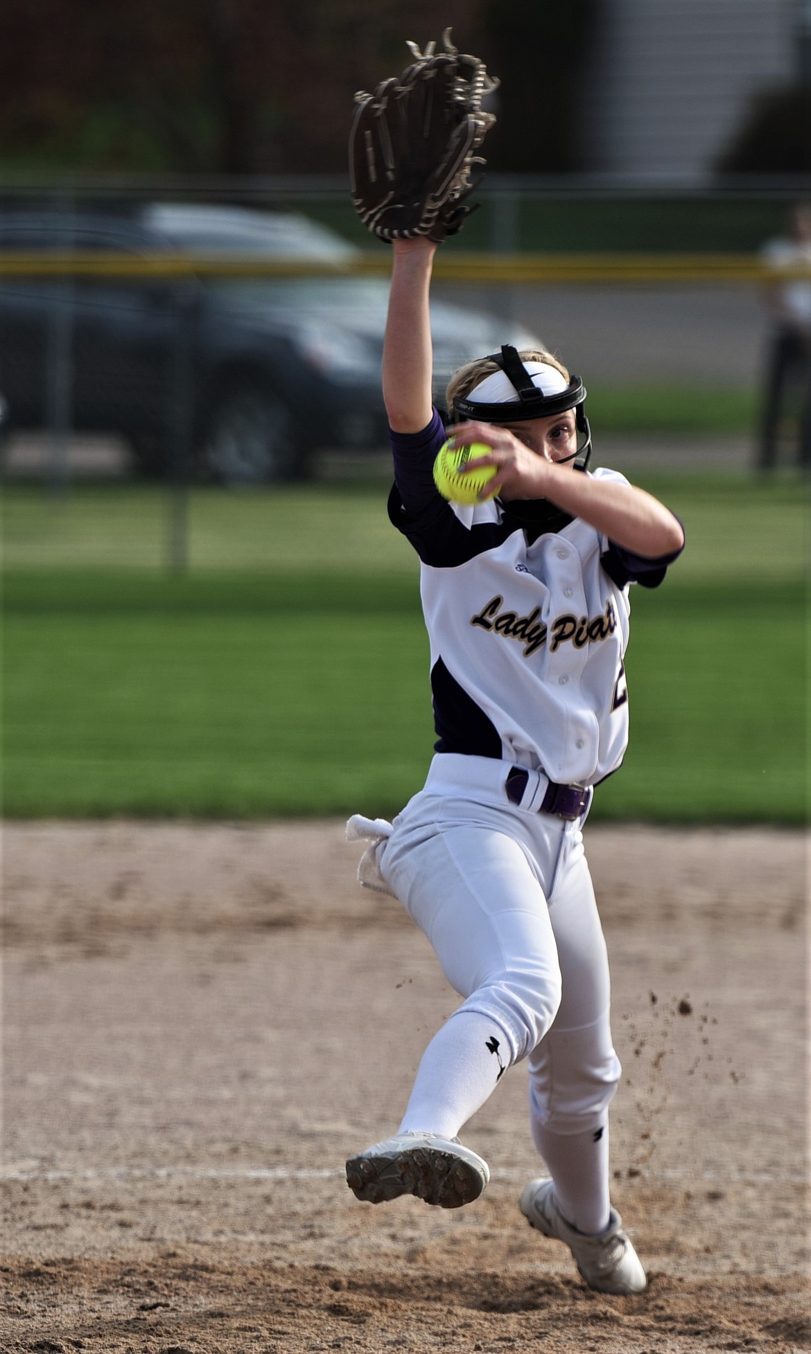 Katelynn Druyvestein struck out eight and allowed one hit in five innings against Flathead. (Scot Heisel/Lake County Leader)